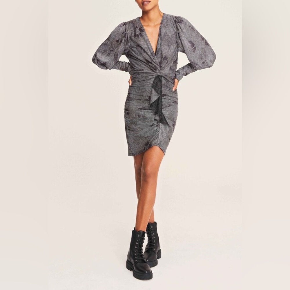 NWOT ba&sh Black Robe Lizie dress size 3 MSRP $465 - Picture 7 of 7